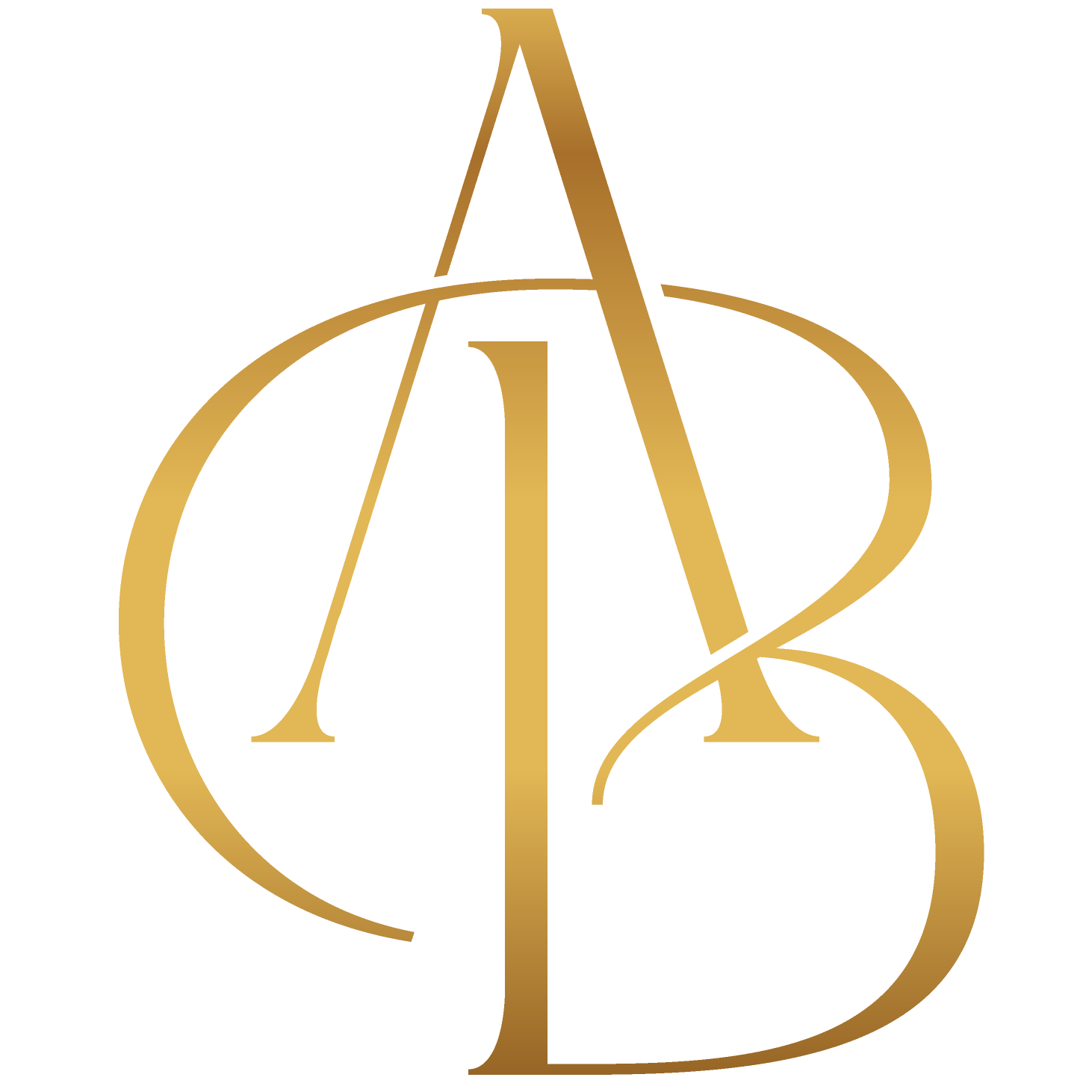 Gold logo with intertwined letters on a white background
